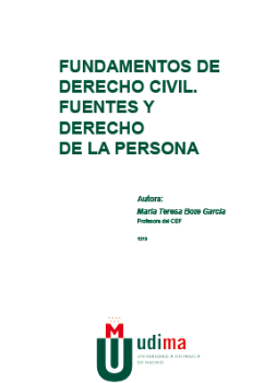 FUNDAMENTOS DE DERECHO CIVIL. FUENTES Y DERECHO DE LA PERSONA