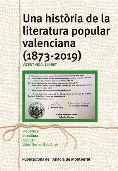 HISTORIA DE LA LITERATURA POPULAR VALENCIANA 1973-2019