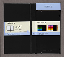 PACK CUADERNO BOCETOS ART + LAPICES ACUARELA