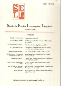 STUDIES IN ENGLISH LANGUAGE LINGUISTICS VOLUMEN 0 (1998)