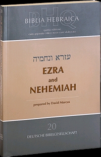 BIBLIA HEBRAICA QUINTA EZRA AND NEHEMIAH 20