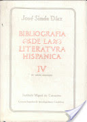 BIBLIOGRAFIA DE LA LITERATURA HISPANICA IV