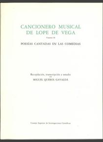 CANCIONERO MUSICAL DE LOPE DE VEGA. TOMO III