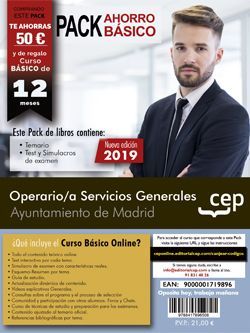 PACK AHORRO BASICO. OPERARIO/A SERVICIOS GENERALES. AYUNTAMIENTO DE MADRID