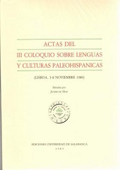 ACTAS DEL III COLOQUIO SOBRE LENGUAS Y