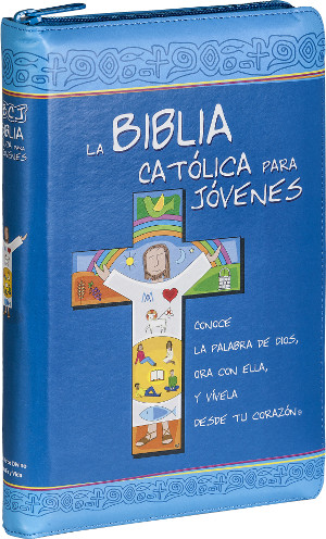 BIBLIA CATOLICA PARA JOVENES EDICION AZUL SIMIL PIEL CON CREMALLERA