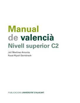 MANUAL DE VALENCIÀ. NIVELL SUPERIOR C2