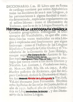 HISTORIA DE LA LEXICOGRAFÍA ESPAÑOLA