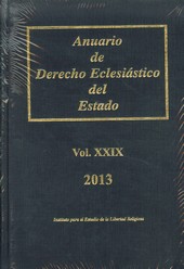 ANUARIO XXIX DERECHO ECLESIASTICO 2013