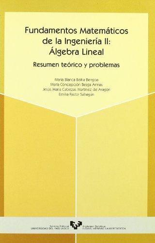 Fundamentos matemáticos de la ingeniería II: Álgebra lineal. Resumen teórico y problemas