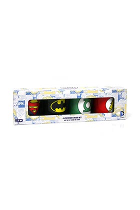 SET 4 MINI TAZAS CAFE CERAMICA LOGOS DC COMICS