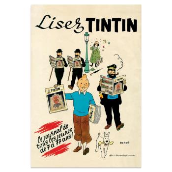 TINTIN POSTER LISEZ