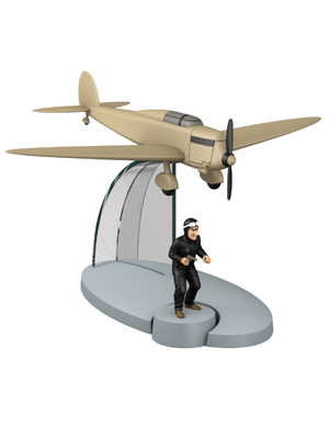 TINTIN AVION BEIGE LA ISLA NEGRA