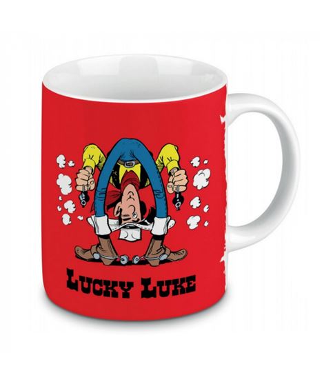 TAZA LUCKY LUKE DISPARANDO ENTRE LAS PIERNAS