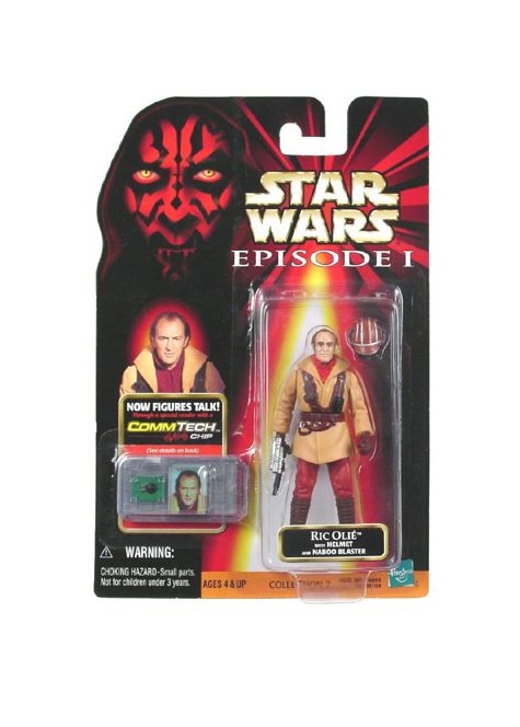 STAR WARS EPISODE I RIC OLIE WITH HELMET AND NABOO BLASTER