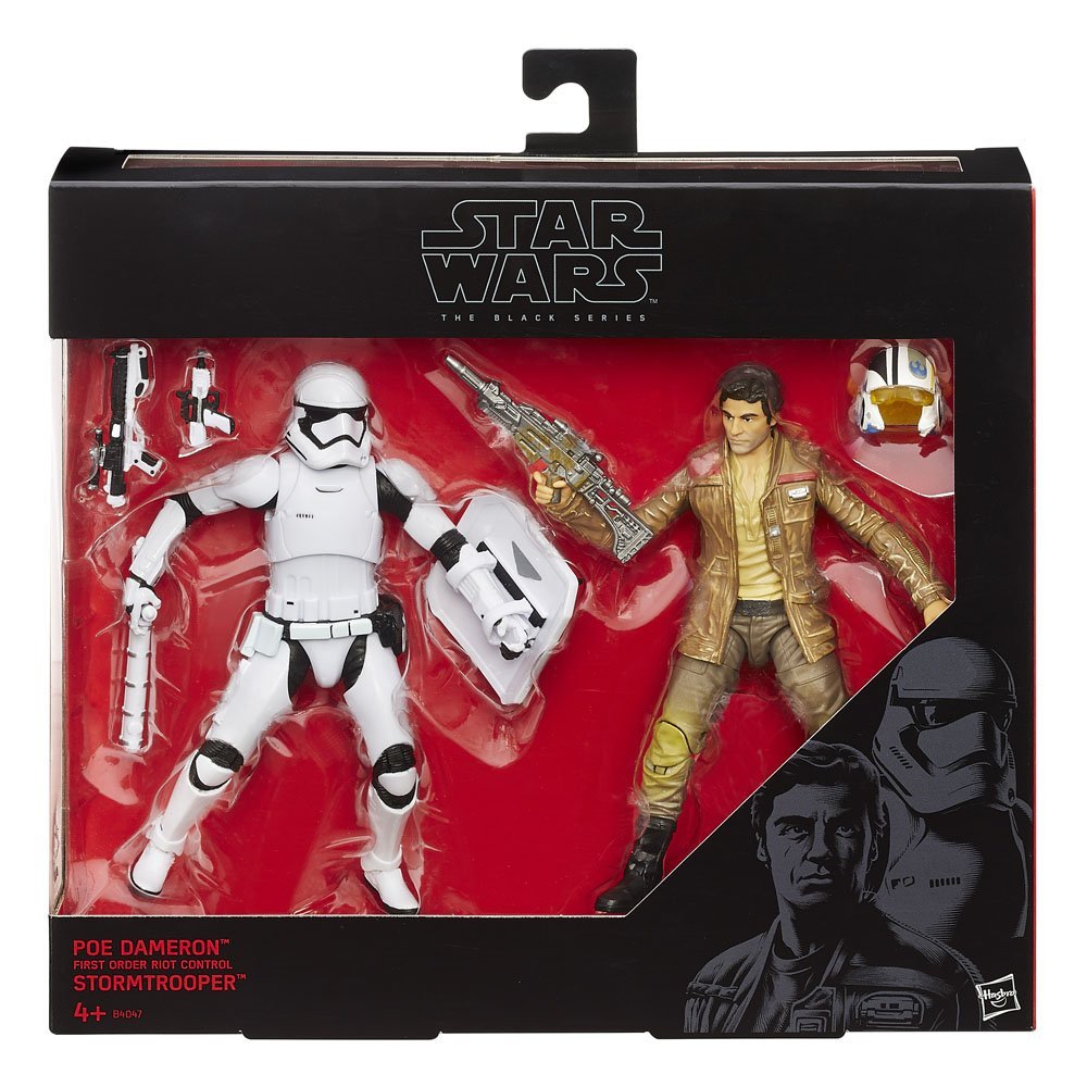 STAR WARS BLACK SERIES POE DAMERON & FIRST ORDER RIOT CONTROL STORMTROOPER