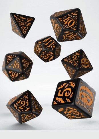 HALLOWEEN PUMPKIN BLACK & SORANGE DICE SET