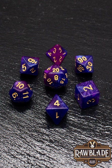 DICE SET RAWBLADE PURPLE GALAXY DICE SET