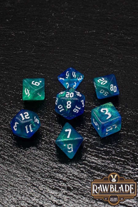 DICE SET RAWBLADE BLUE GALAXY DICE SET