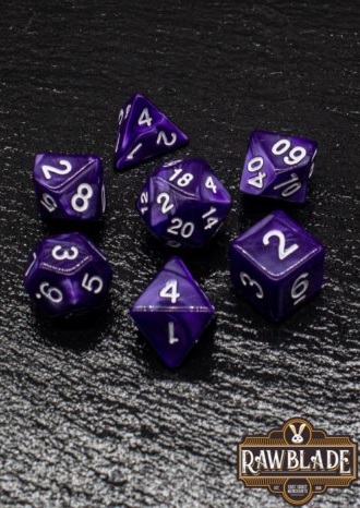 DICE SET RAWBLADE MARBLE INDIGO PURPLE