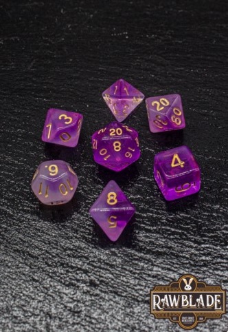 DICE SET RAWBLADE TRANSPARENT GAL PURPLE