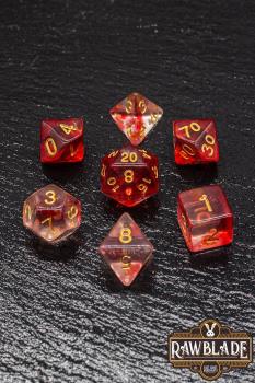 DICE SET RAWBLADE TRANSPARENT GAL RED