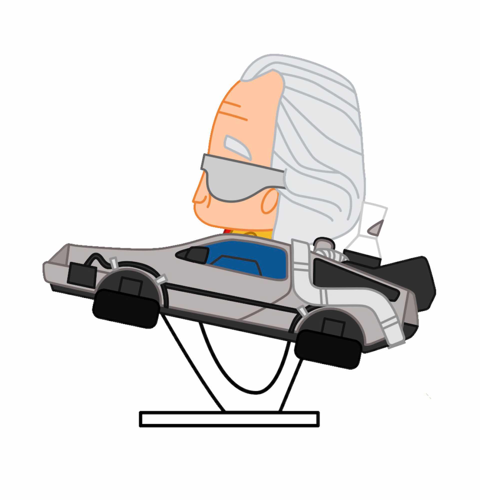 DOC DELOREAN FIGURA GOMA POKIS REGRESO AL FUTURO