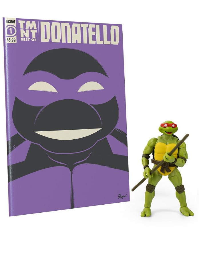 TEENAGE MUTANT NINJA TURTLES AXN X IDW DONATELLO FIGURA + COMIC