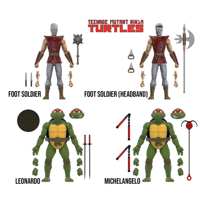 TEENAGE MUTANT NINJA TURTLES BST AXN MIRAGE COMICS 4-PACK FOOT SOLDIERS & TURTLES