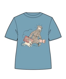 TINTIN CAMISETA AZUL MALETAS S