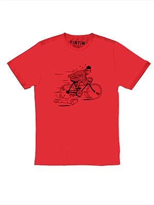 TINTIN CAMISETA ROJA BICICLETA S