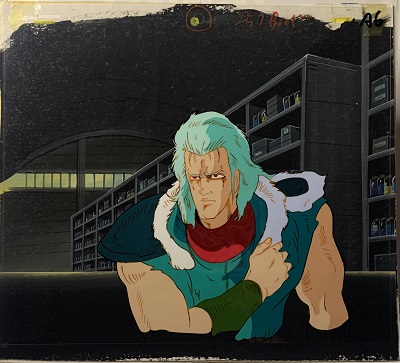 HOKUTO NO KEN ANIMATION CEL A6 + BACKGROUND + DOUGA + CONTROL SHEET