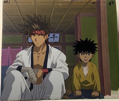 KENSHIN ANIMATION CEL A1 + B2 + BACKGROUND