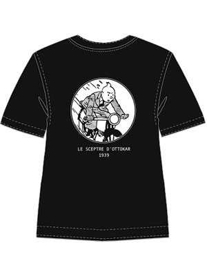 TINTIN CAMISETA MOTO (NEGRA) - TALLA S