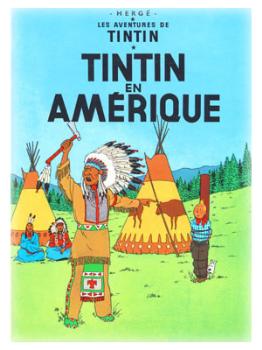 TINTIN POSTER PORTADA TINTIN EN AMERIQUE