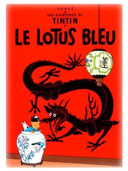 TINTIN POSTER PORTADA TINTIN LE LOTUS BLEU