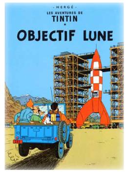 TINTIN POSTER PORTADA TINTIN OBJECTIF LUNE