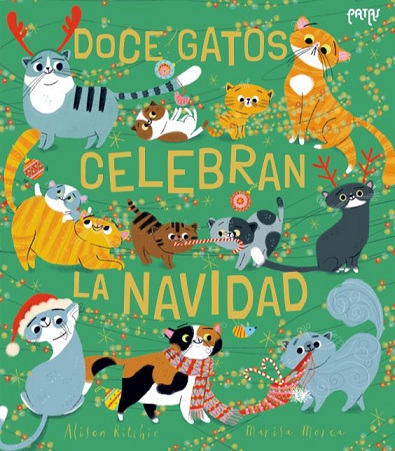 Doce gatos celebran la Navidad