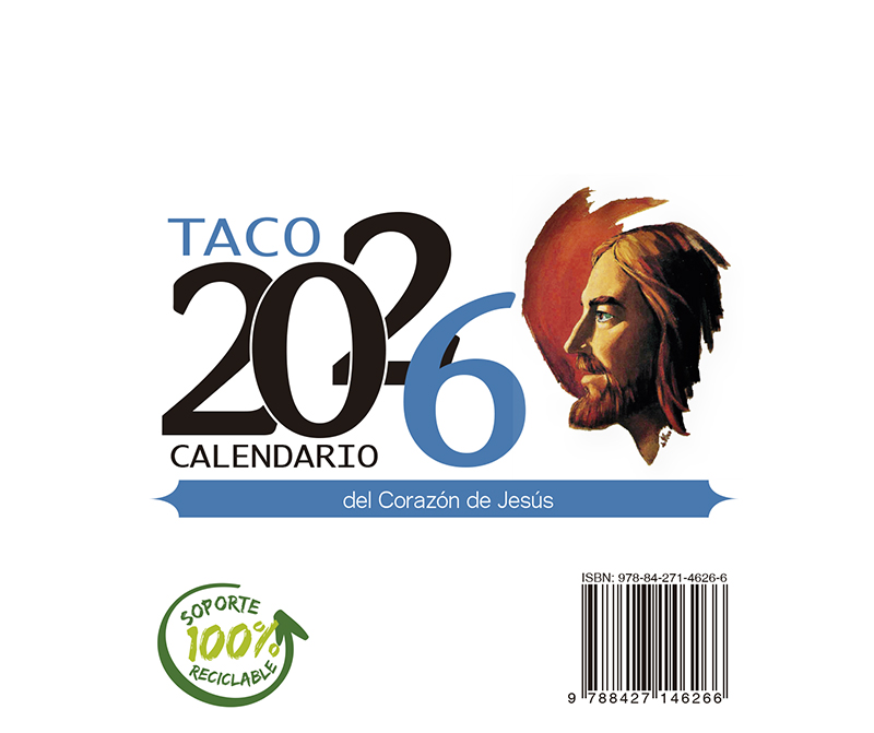 TACO 2026 CALENDARIO NOTAS CON SOPORTE  DEL CORAZON DE JESUS