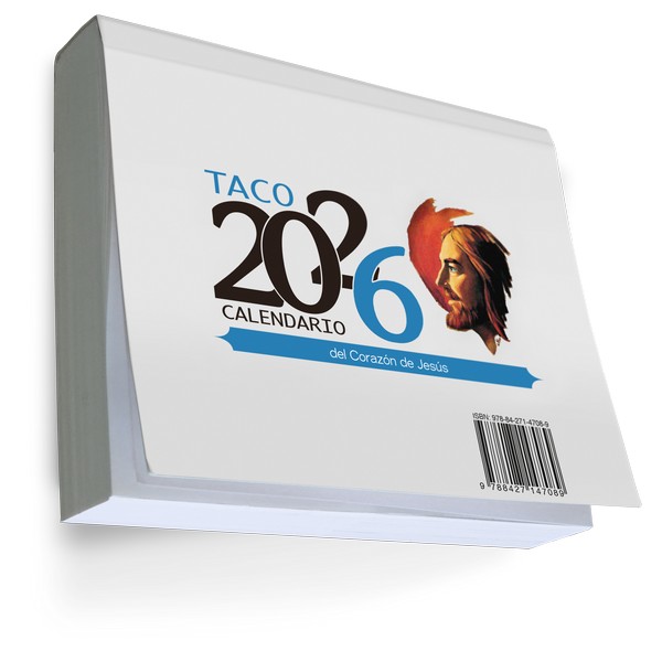 TACO 2026 CALENDARIO NOTAS CON IMAN  DEL CORAZON DE JESUS