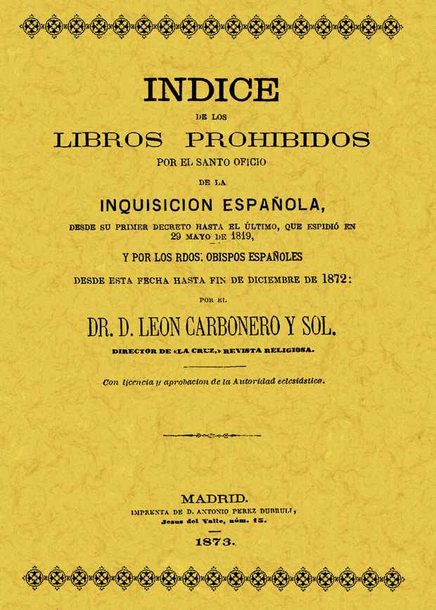 INDICE DE LOS LIBROS PROHIBIDO