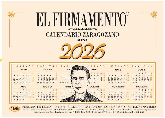 CALENDARIO ZARAGOZANO 2026 ROSA  SOBREMESA